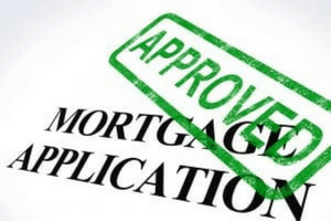 Mortgage Application Approved Stamp Shows Home Loan Agreed